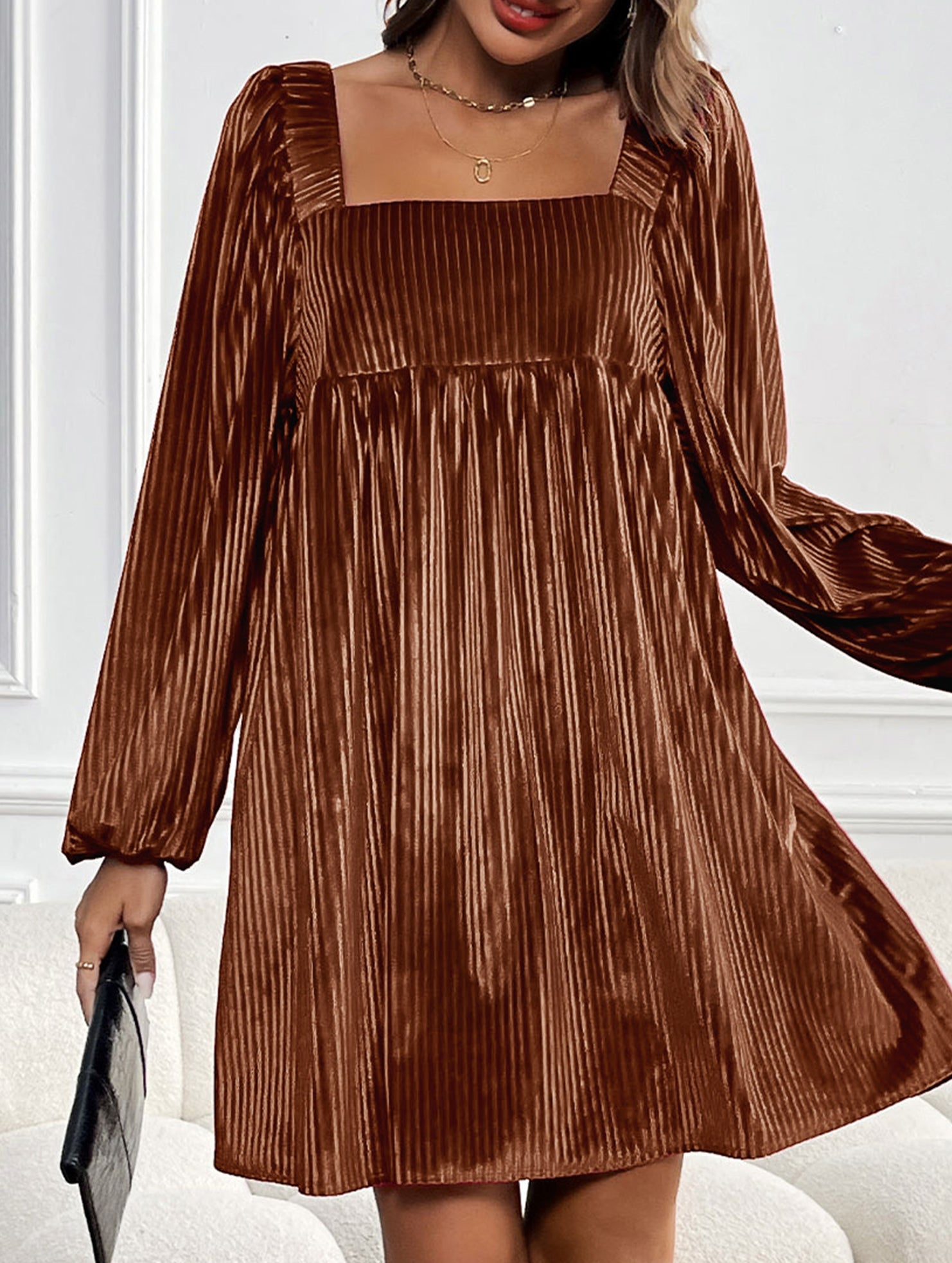 Loose square neck halter dress