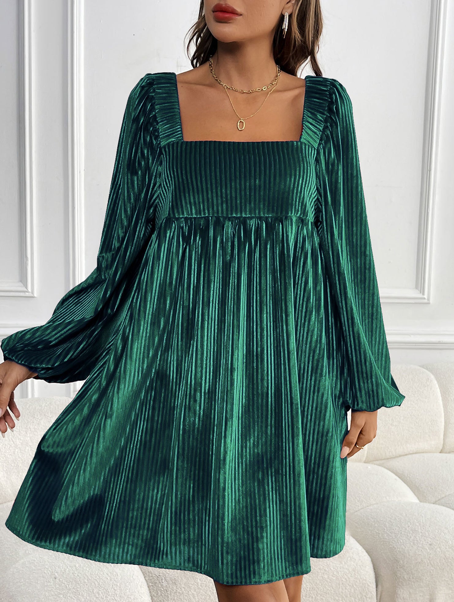 Loose square neck halter dress