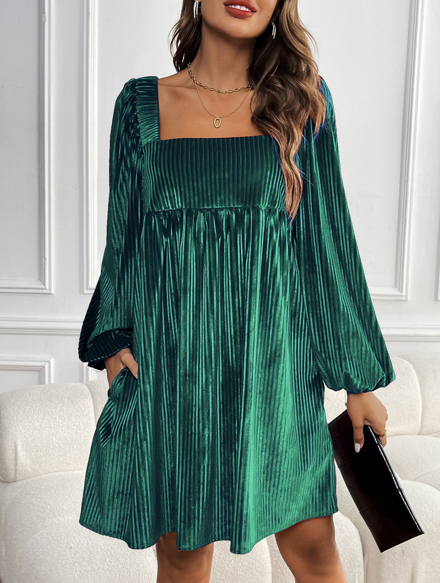 Loose square neck halter dress