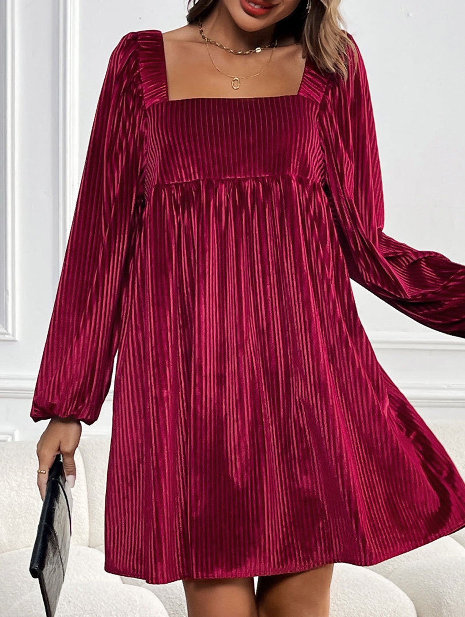 Loose square neck halter dress