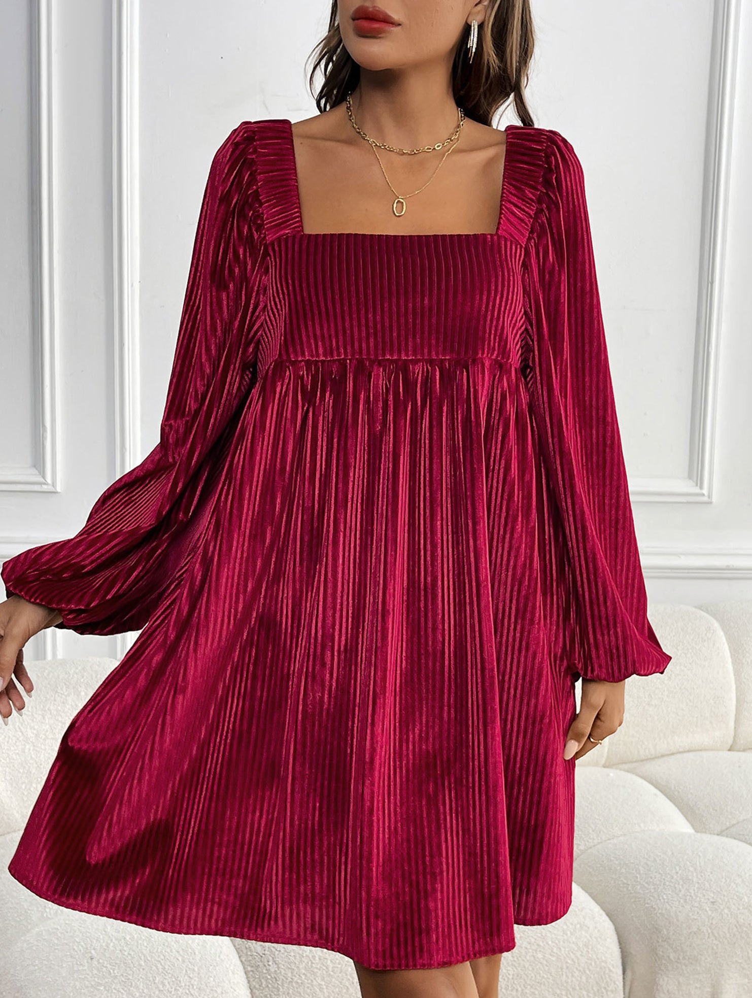 Loose square neck halter dress