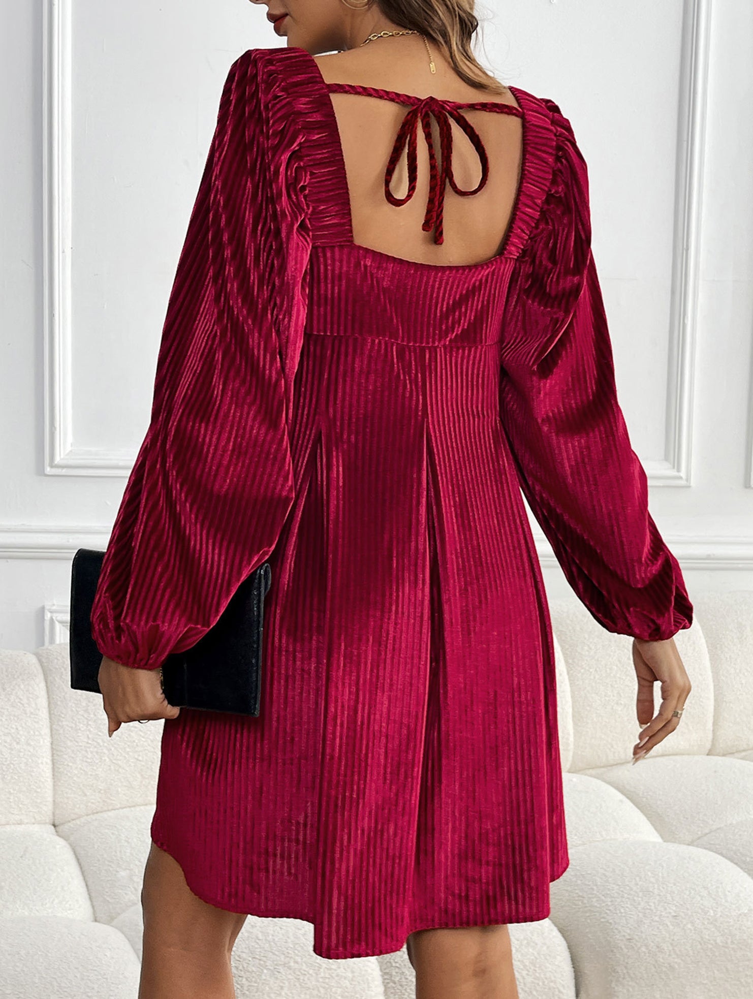 Loose square neck halter dress