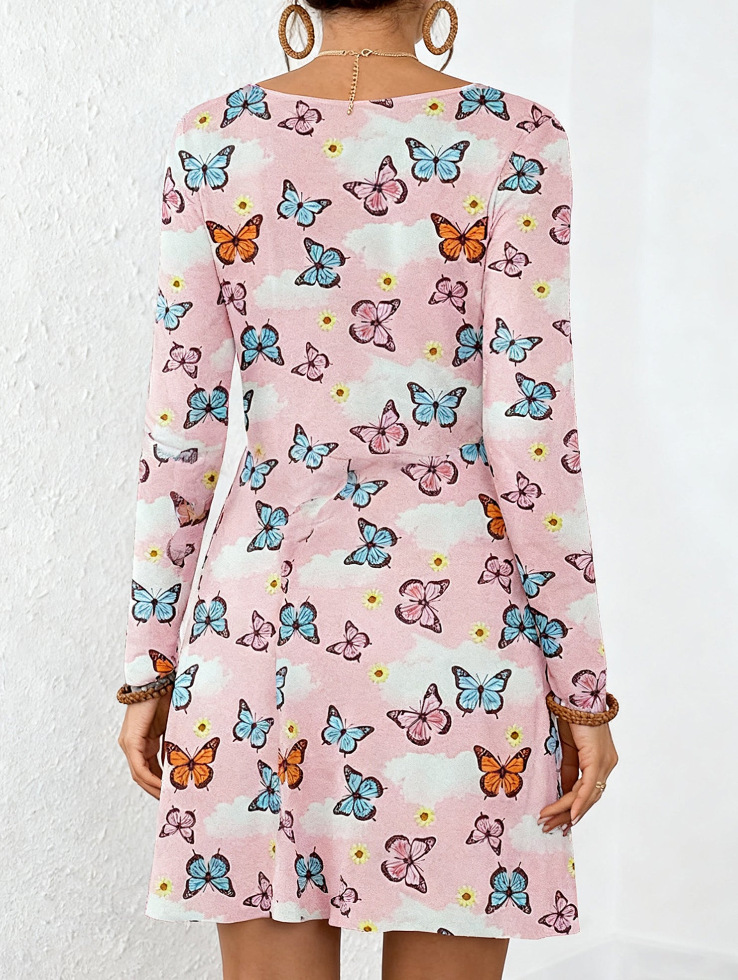 Casual V-print A-line dress