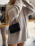 Fashionable loose-fitting pullover knit sweater