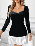 Classic black and white heart-shaped dress