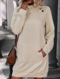 Loose-fitting drop-shoulder hooded sweatshirt