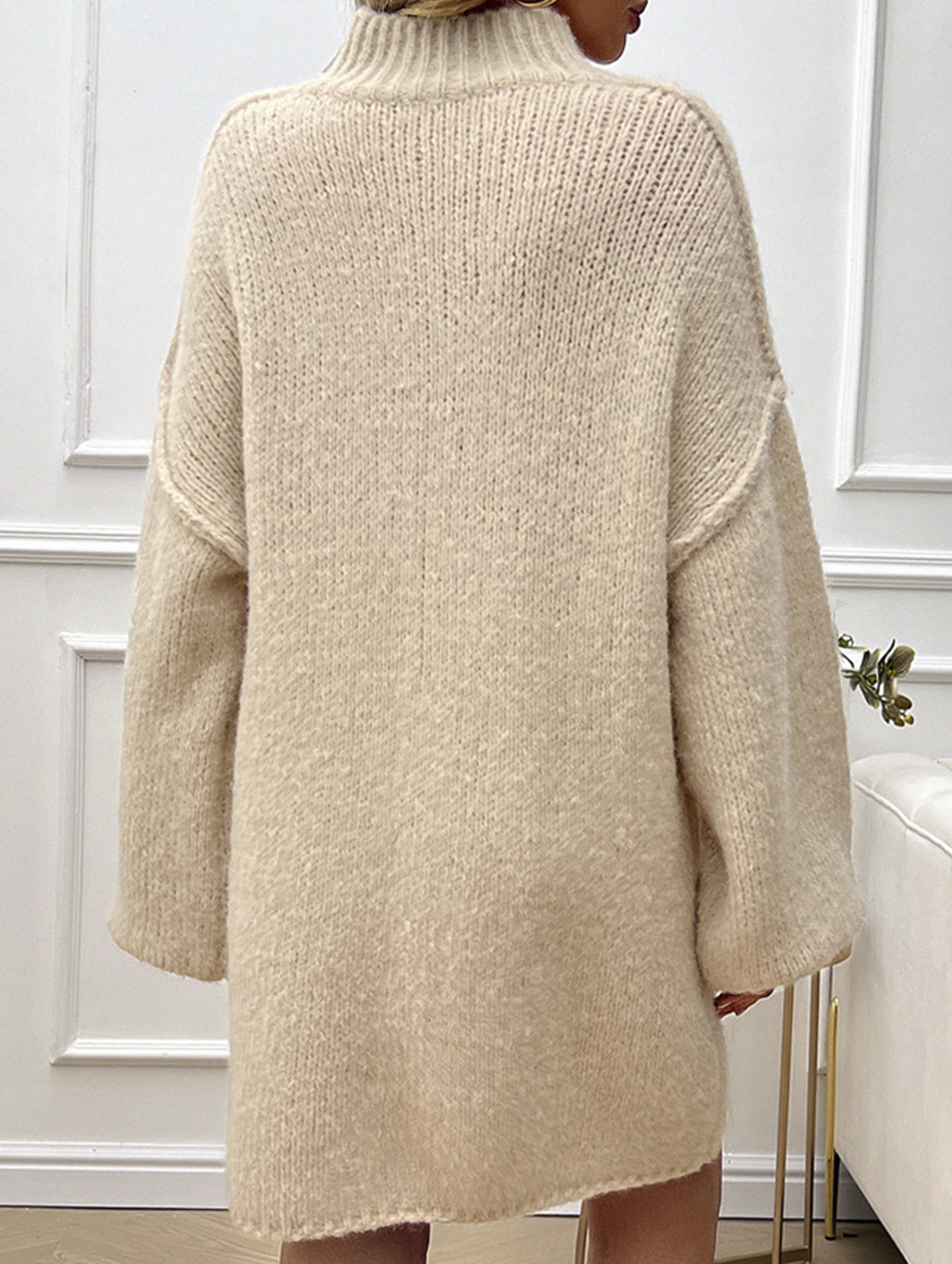 Casual loose long-sleeved sweater dress