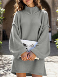 Casual loose long-sleeved sweater dress