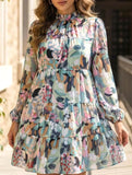 Casual Printed Long-Sleeved Dress