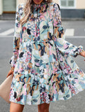Casual Printed Long-Sleeved Dress