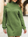 Off-the-shoulder loose mid-length sweater
