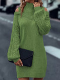 Off-the-shoulder loose mid-length sweater