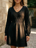 Crochet V Neck A Line Beach Dress_CWDSD11305
