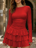 Slim-fit, flattering long-sleeved dress for women_CWDSD11332