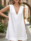Deep V sexy sleeveless women's nightgown