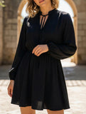 V-neck fashionable and sexy A-line dress for women_CWDSD11450