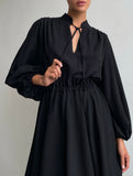 V-neck fashionable and sexy A-line dress for women_CWDSD11450