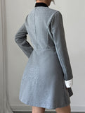 Contrast Collar Tweed Style Mini Dress_CWDSD11457