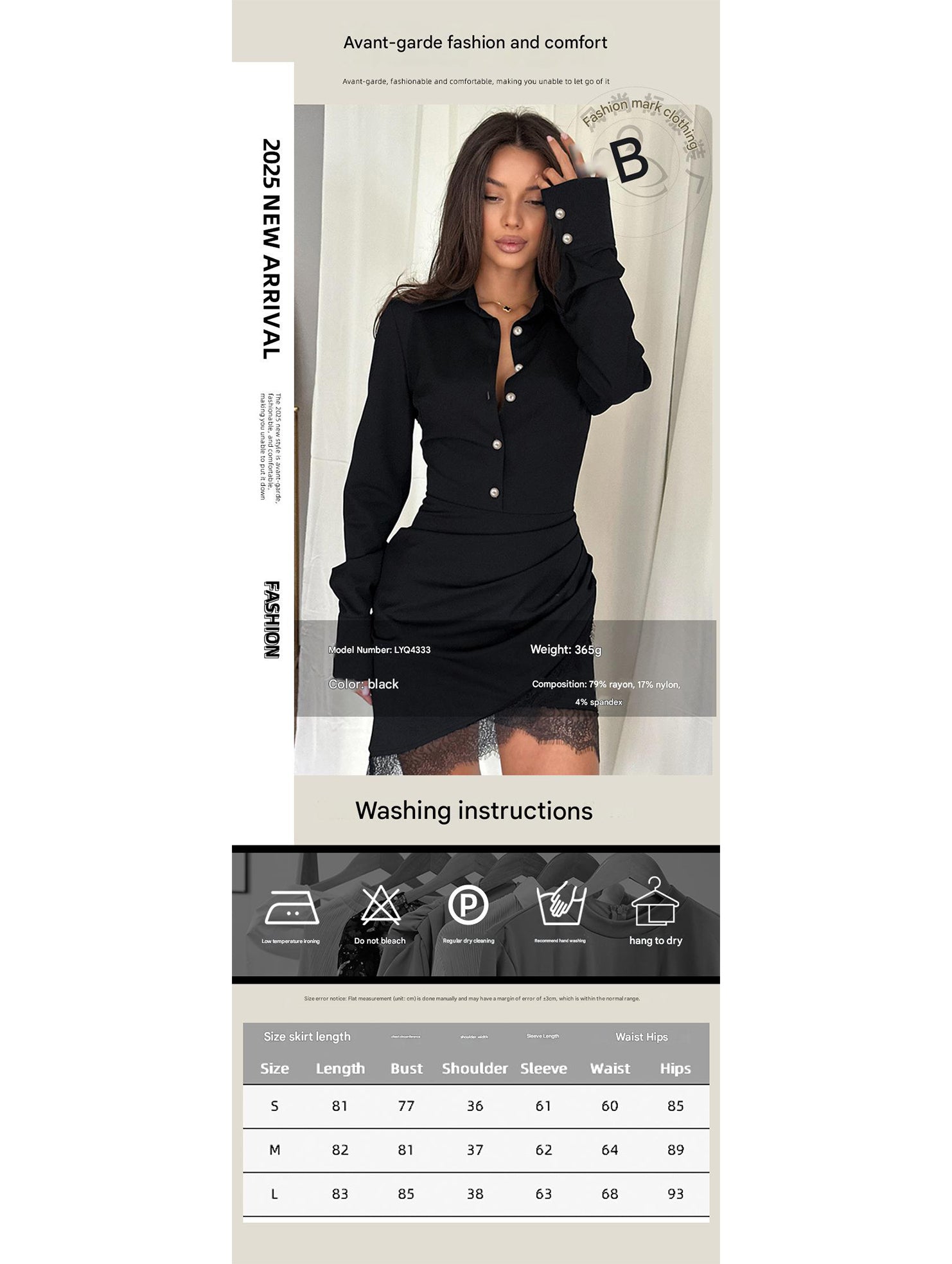 Slim-fit lace collared dress for women_CWDSD11469