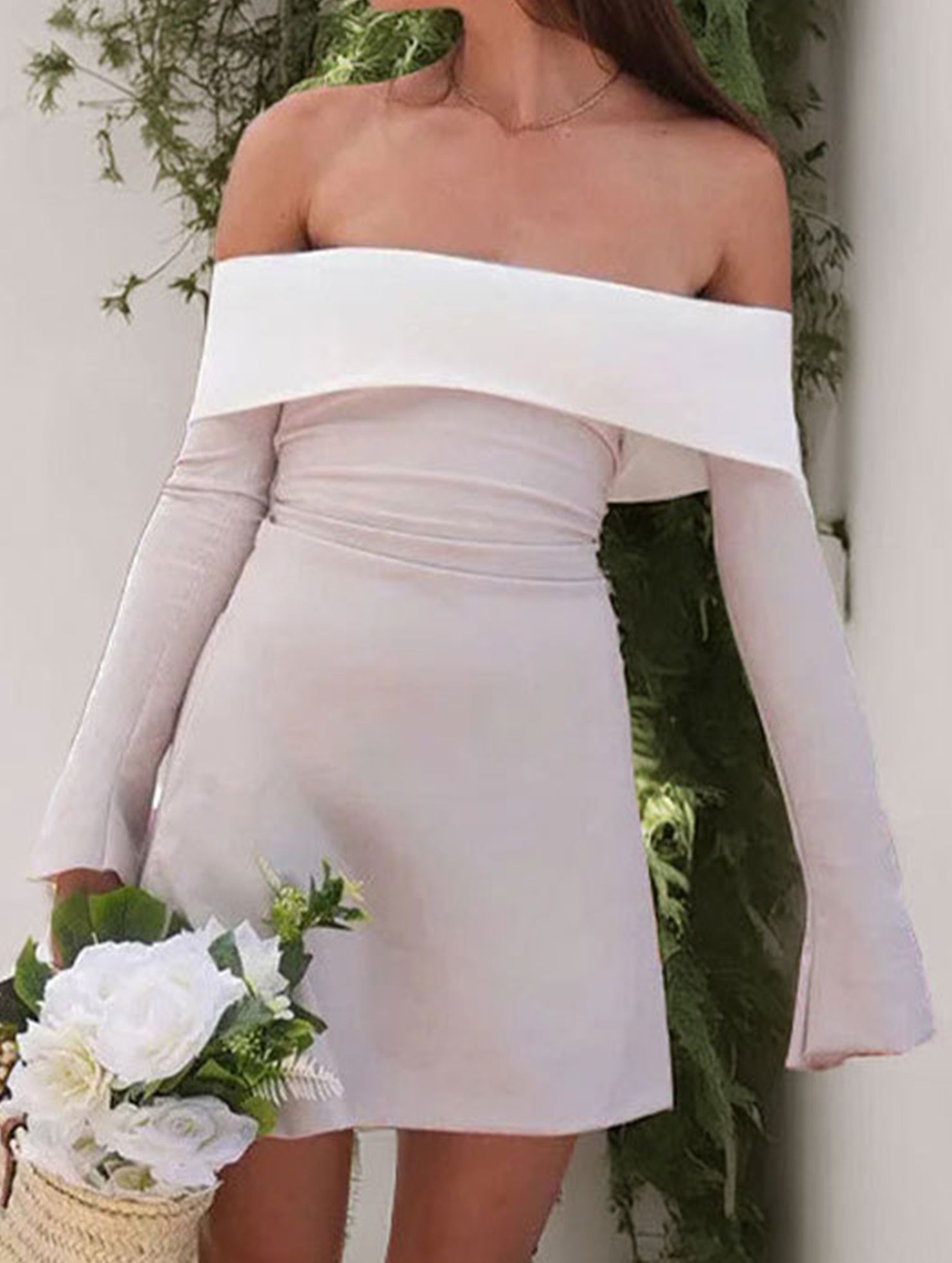 Versatile off-shoulder slim-fit waist dress for women_CWDSD11504