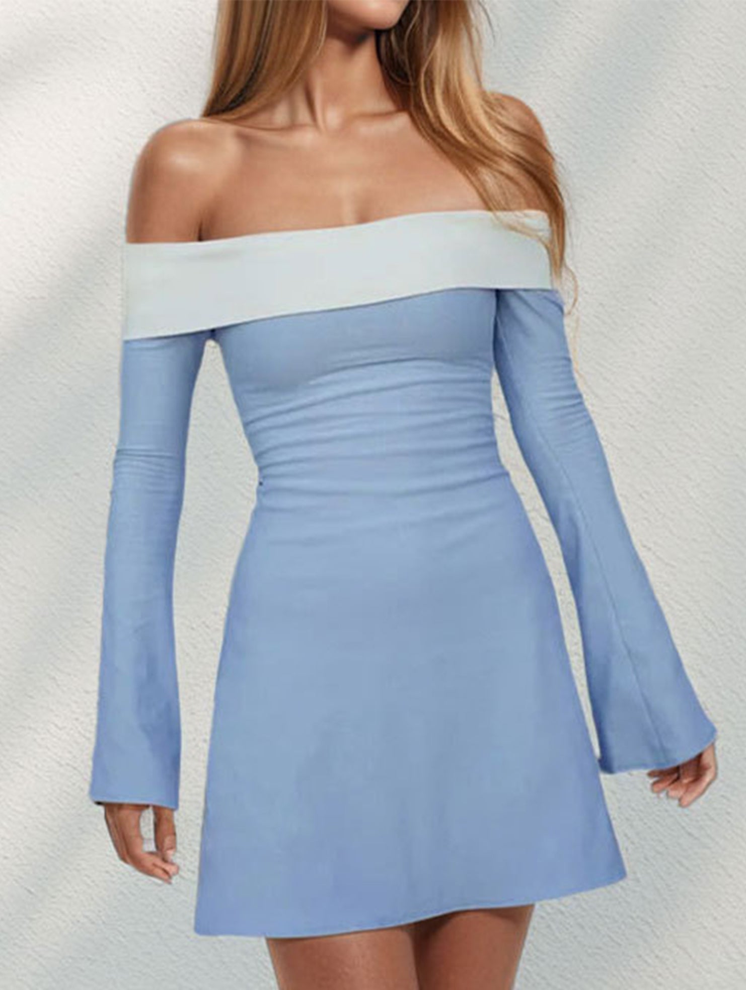 Versatile off-shoulder slim-fit waist dress for women_CWDSD11504