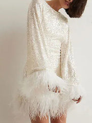 Solid Color Fringe Knit Sweater Dress_CWDSD11542