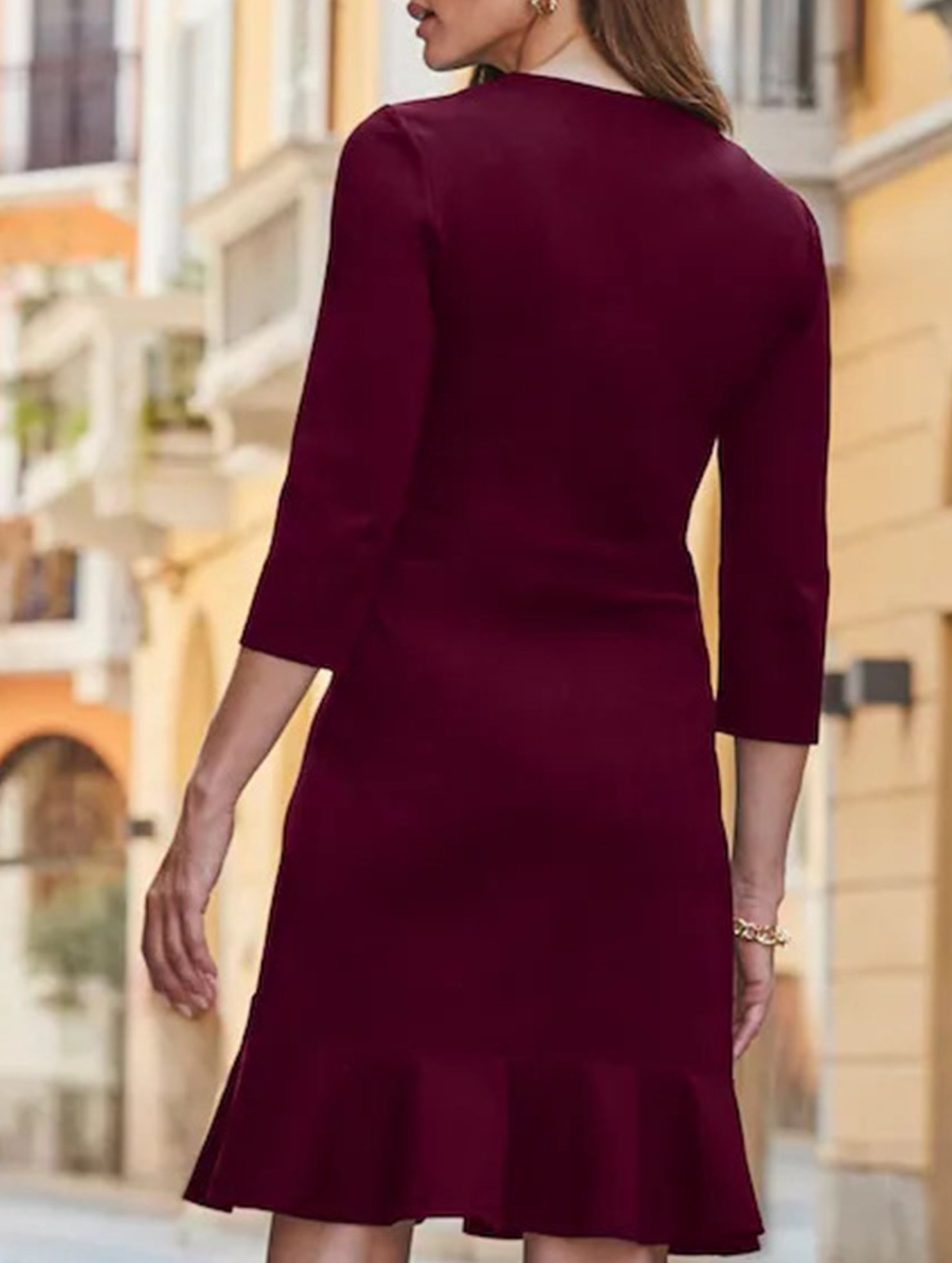Zip Front Metal Detail Work Dress_CWDSD11546