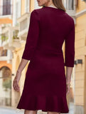 Zip Front Metal Detail Work Dress_CWDSD11546