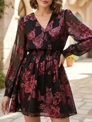 Two Piece Chiffon Printed Midi Dress_CWDSD11550