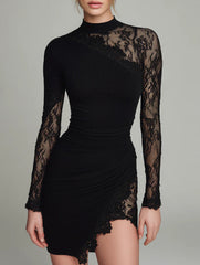Sheer Mesh Slit Bodycon Maxi Dress_CWDSD11609