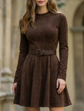 Elegant Slim Fit Long Sleeve Midi Dress_CWDSD11619