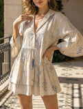 Comfortable bell-sleeved ethnic-style loose dress