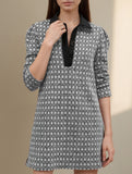 Houndstooth Knit Shirt Style Dress_CWDSD11739