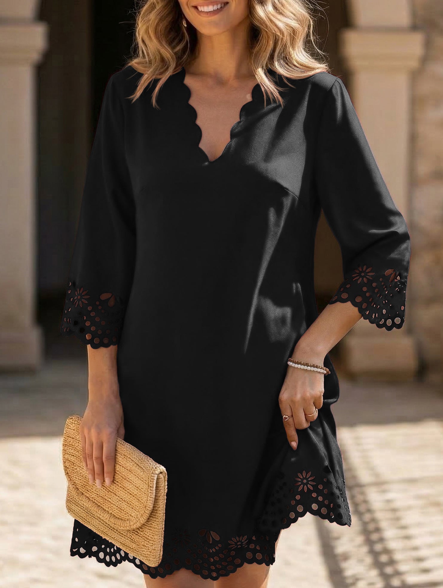Burnout Floral A Line Dress