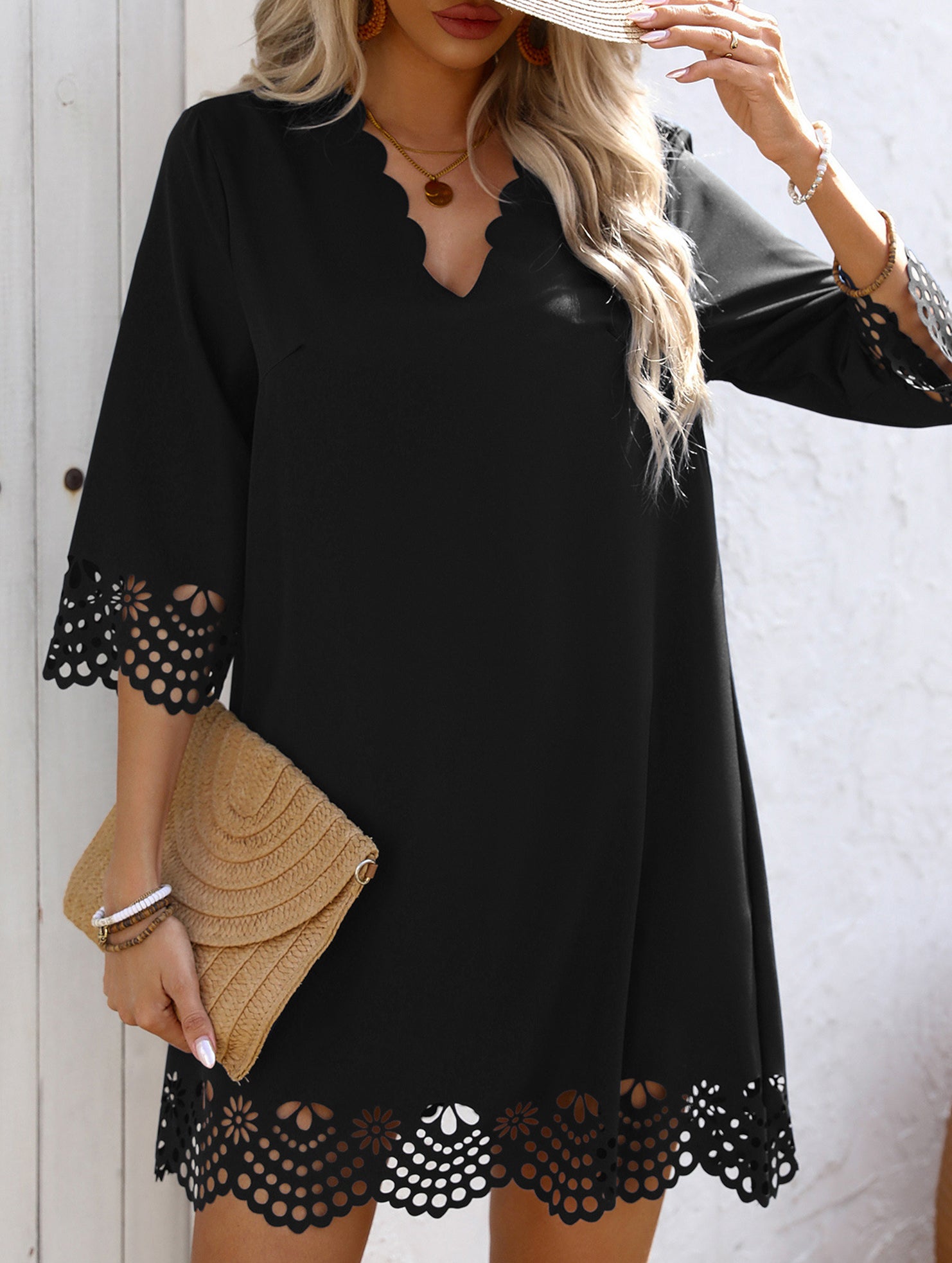 Burnout Floral A Line Dress