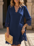 Burnout Floral A Line Dress
