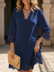 Burnout Floral A Line Dress