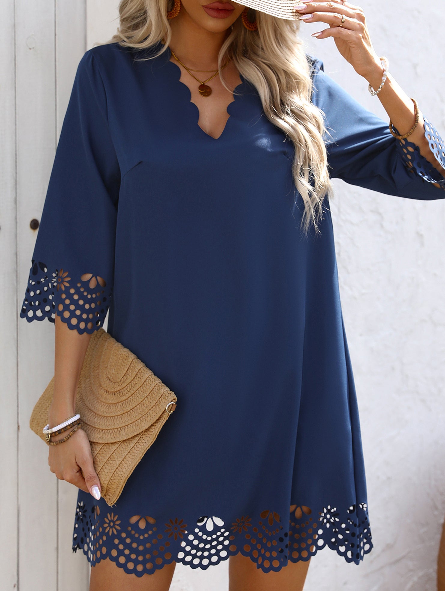 Burnout Floral A Line Dress