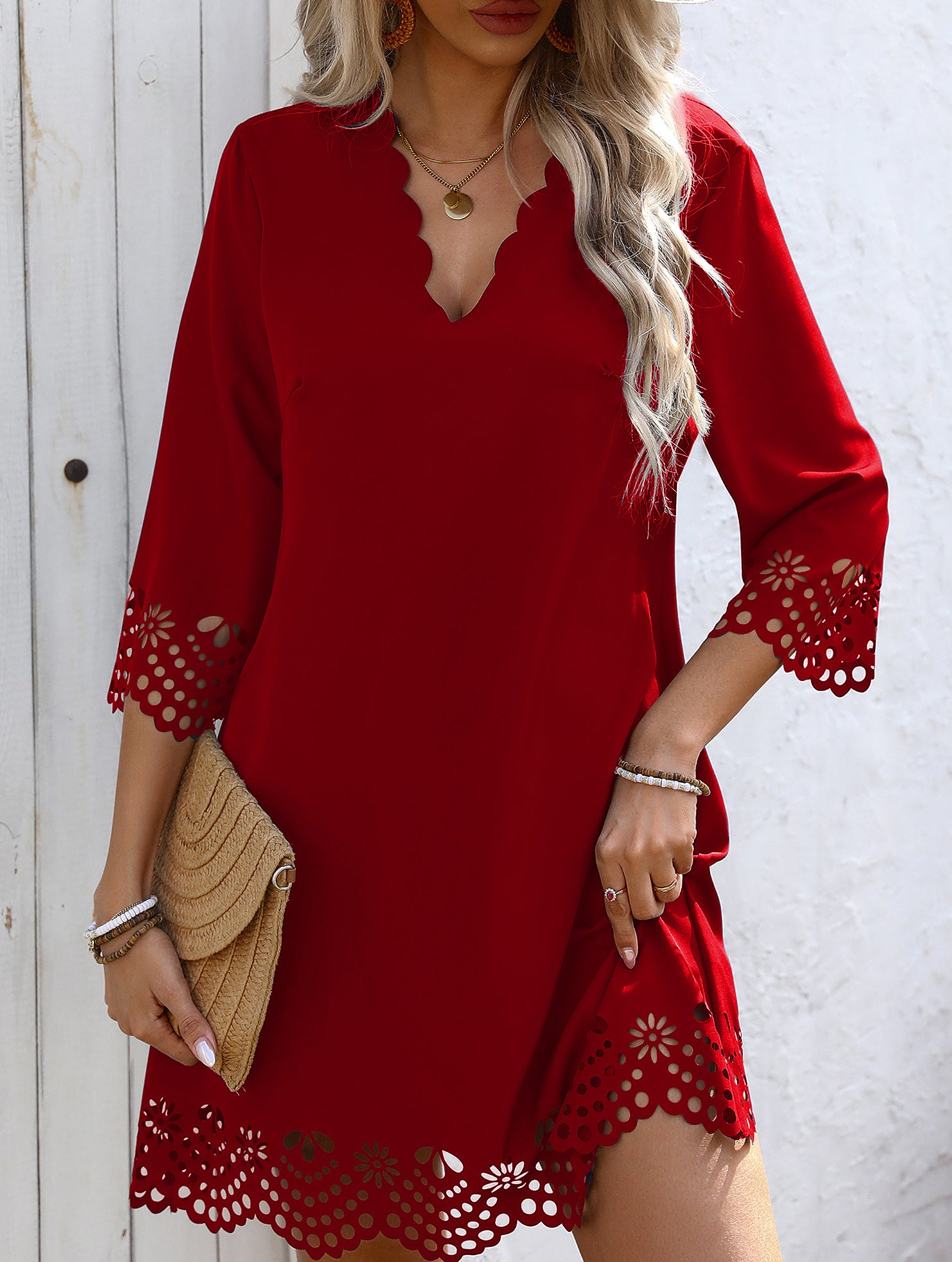 Burnout Floral A Line Dress