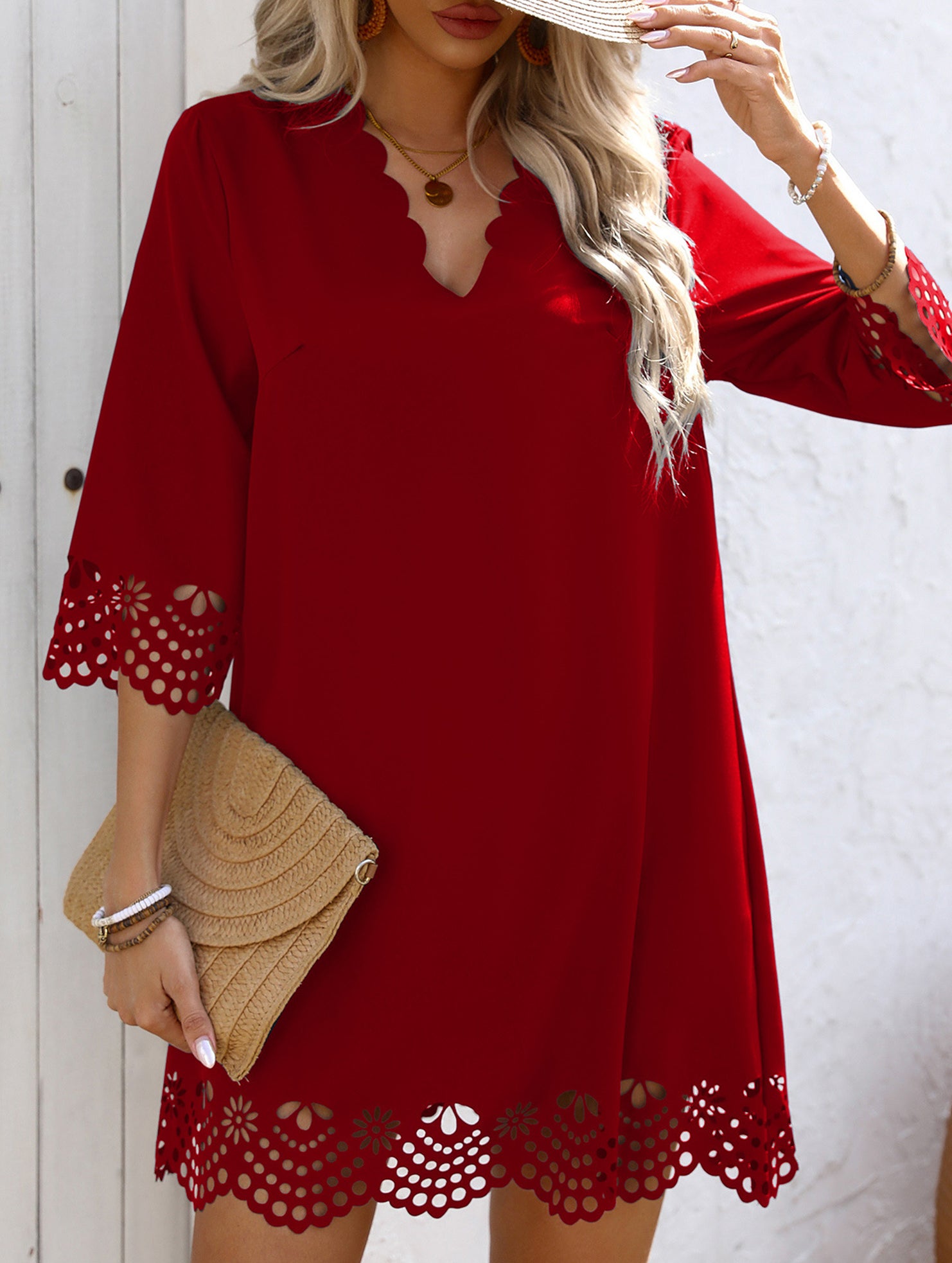 Burnout Floral A Line Dress
