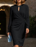 Ruched Waist Hollow Dress