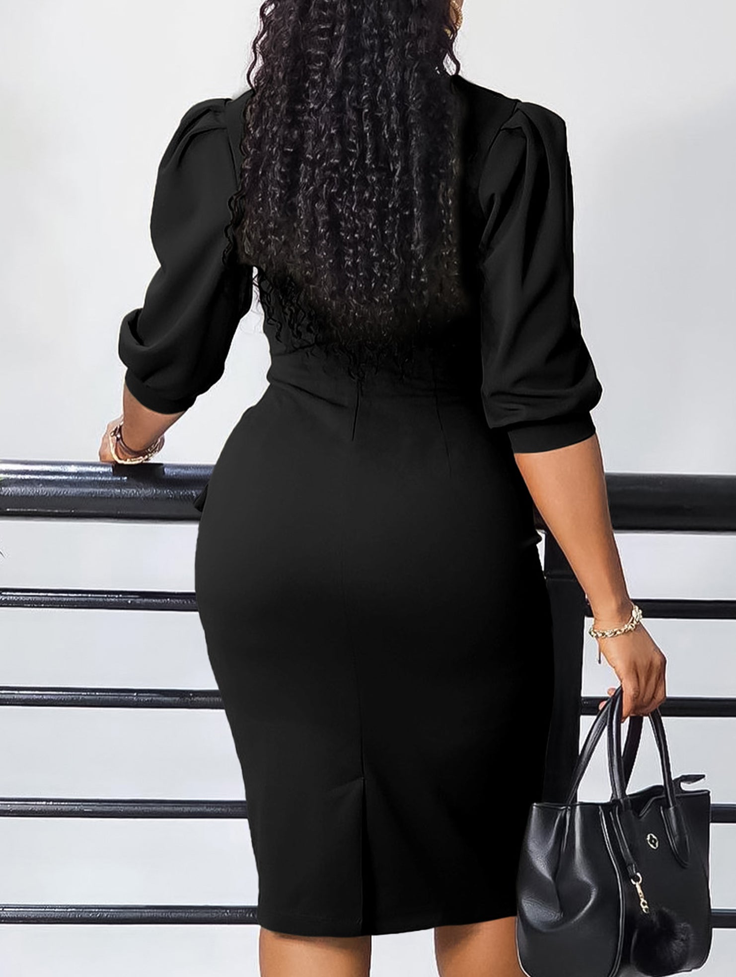 Solid OL Bodycon Dress