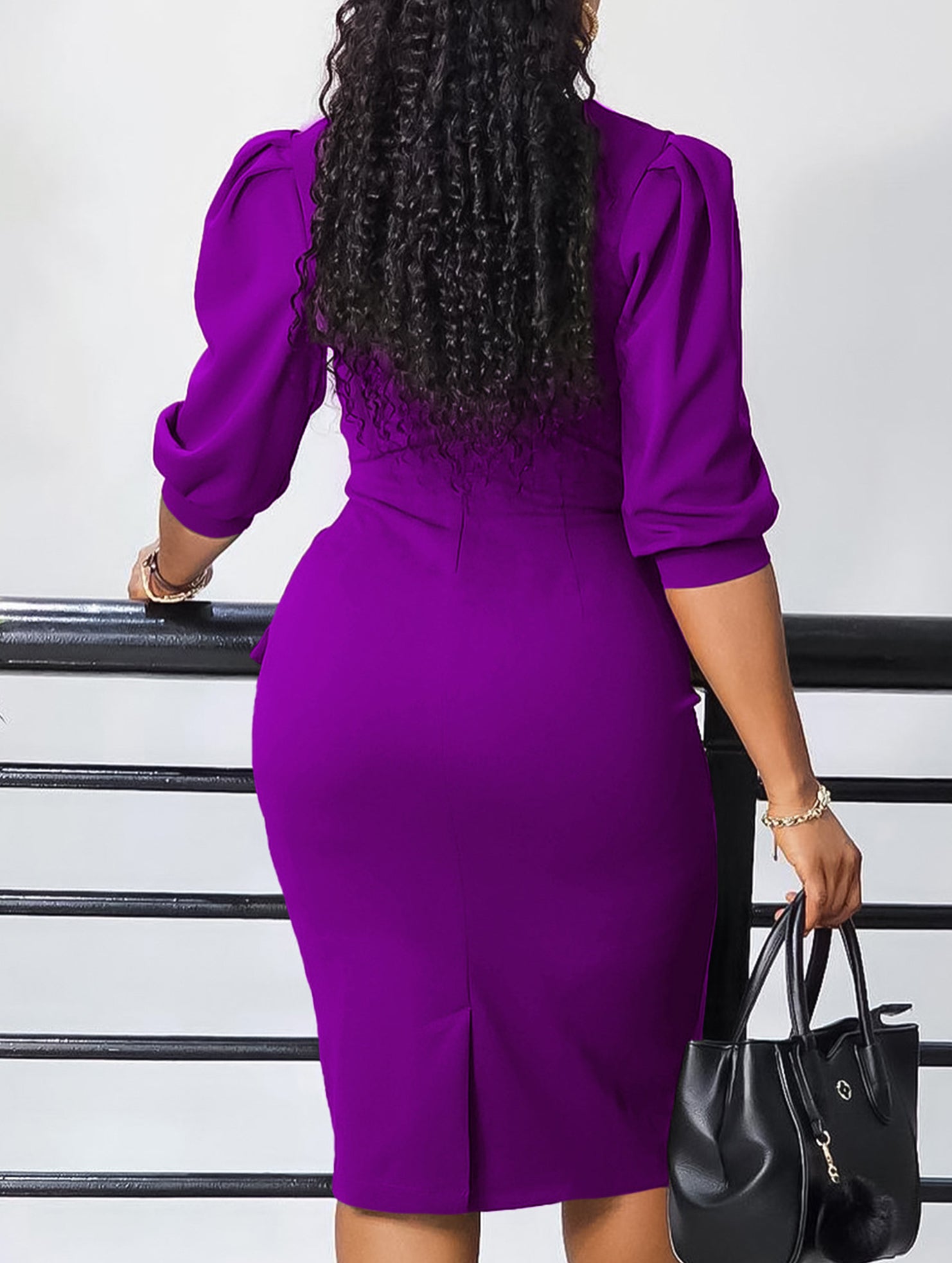 Solid OL Bodycon Dress