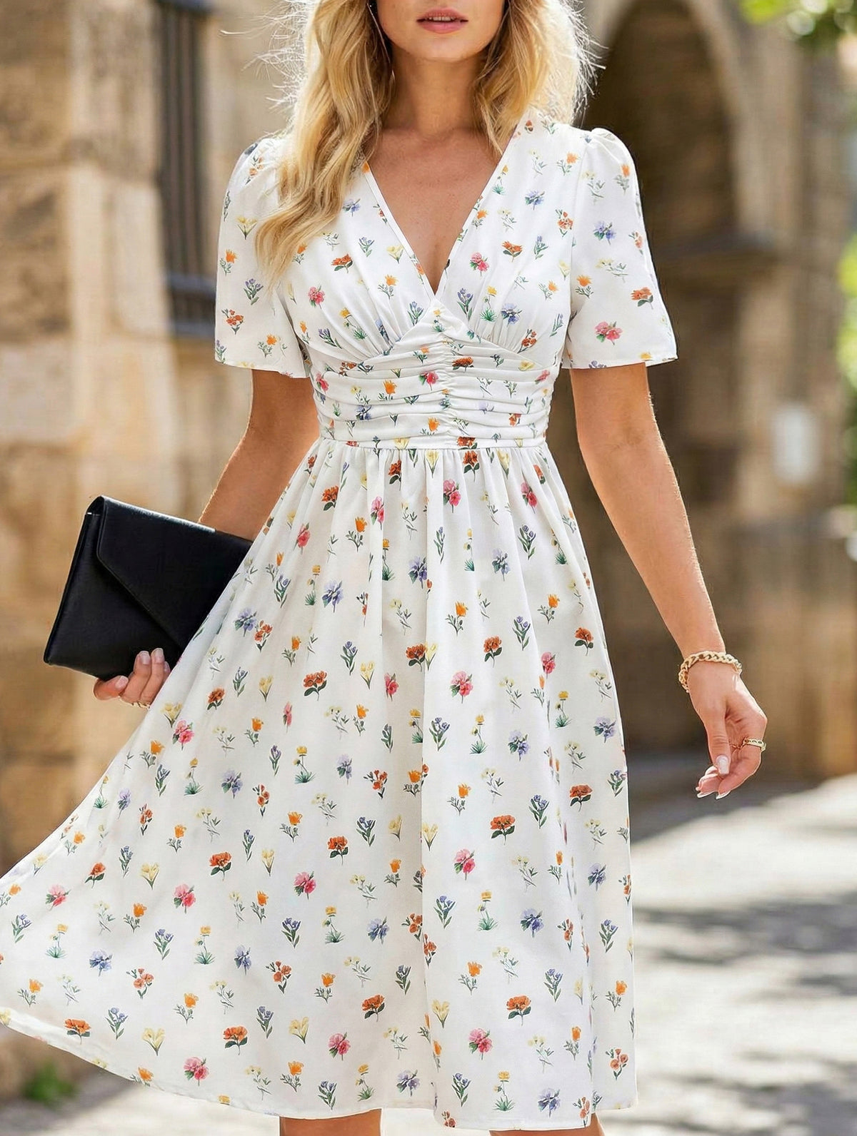 Summer Short Sleeve Mini Dress