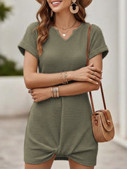 V Neck Twist Beach Cover Dress_CWDSD11960