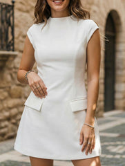 Solid Round Neck Fitted Maxi Dress