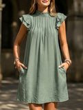 High Neck Loose Smock Dress_CWDSD12023