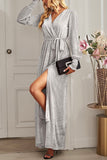 SLIT DRESS WITH SEQUIN