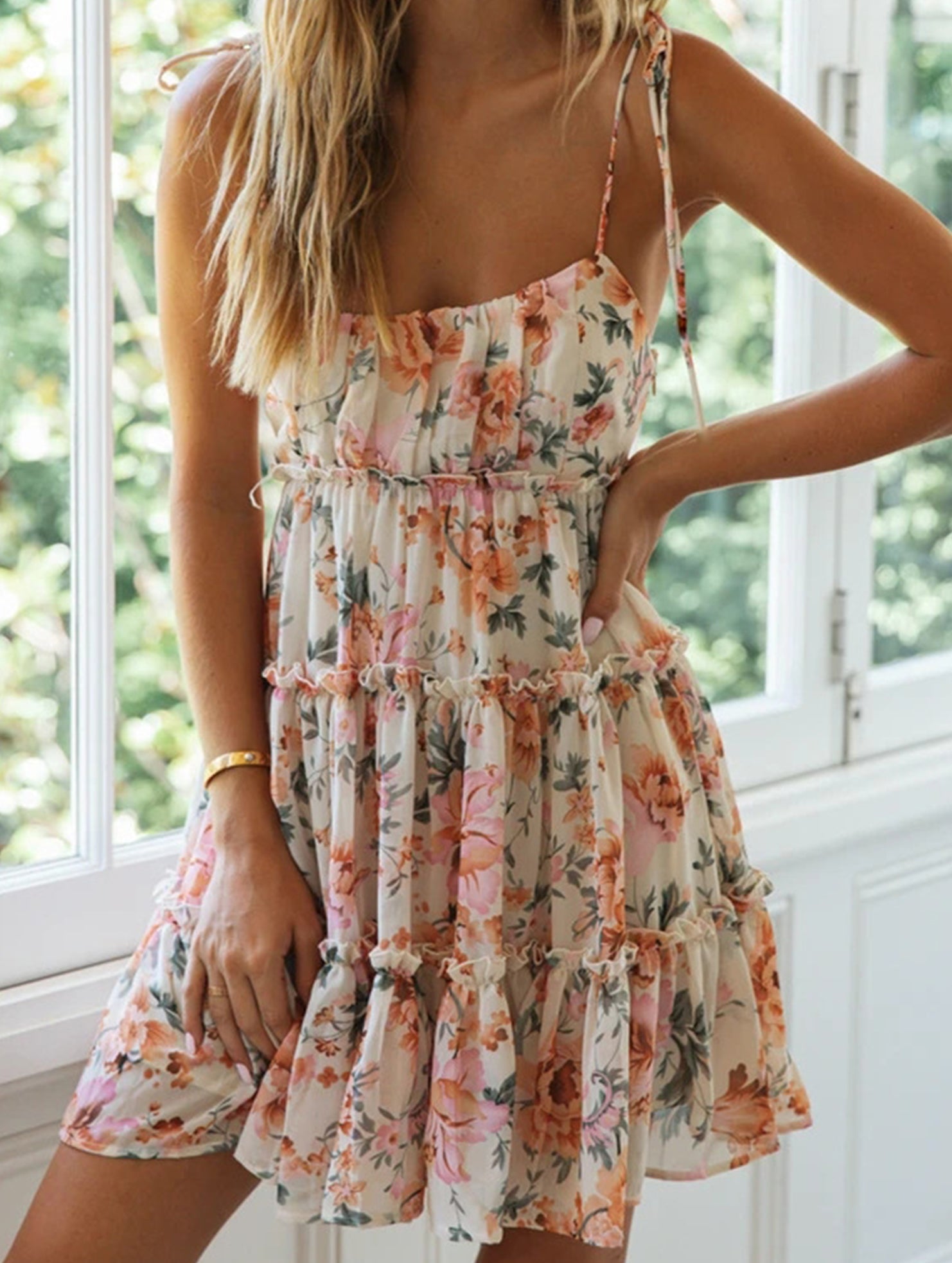 Resort Style Sexy Print High-End short dress