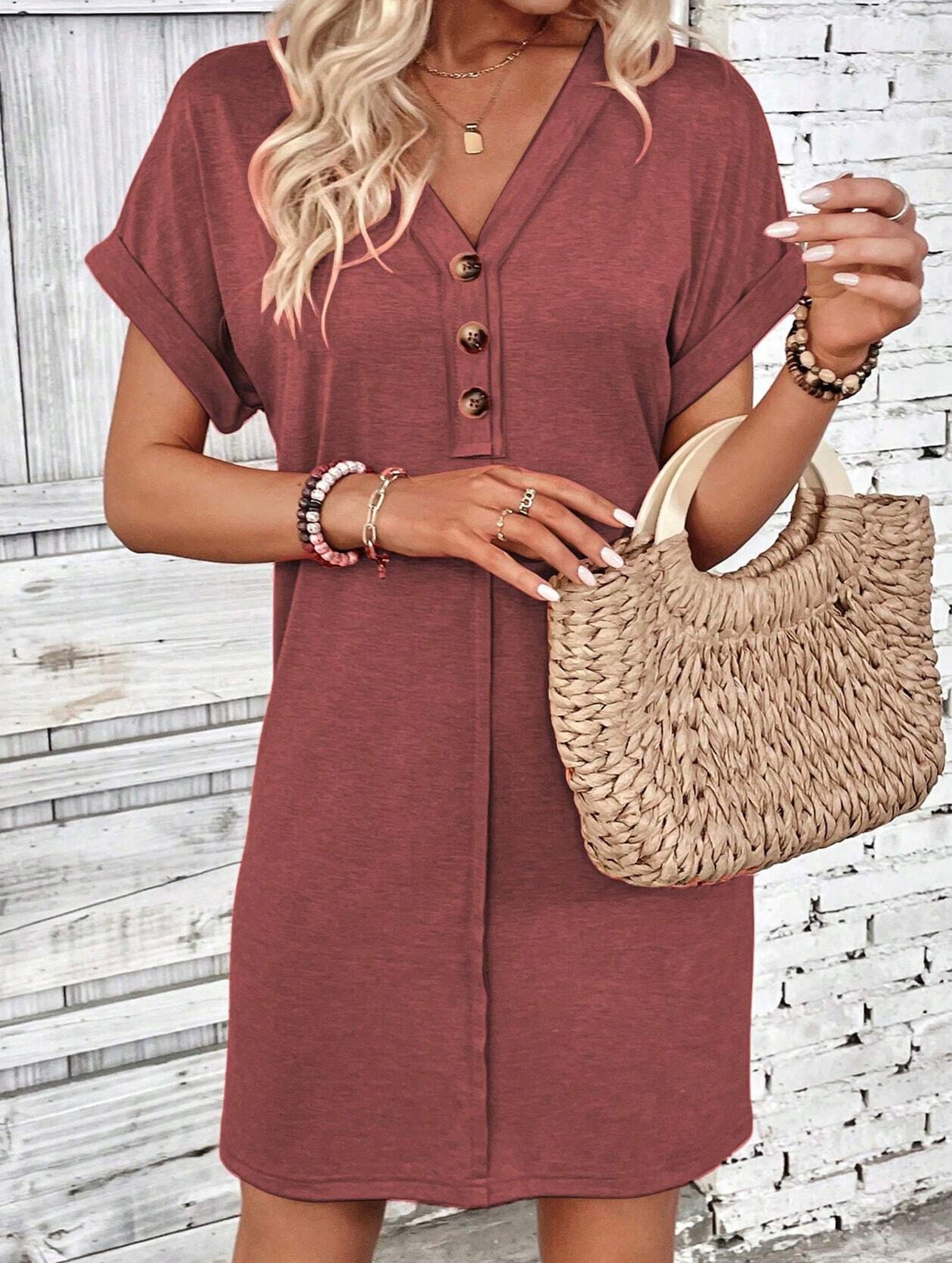 Street Style V-neck Fairy dress